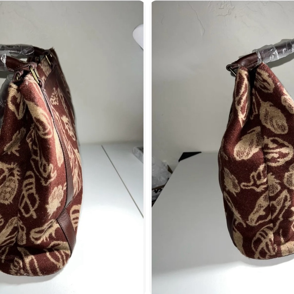 Pendleton Leather Wool Handbag - Picture 3 of 5